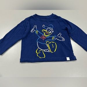 Disney Donald Duck Blue Long Sleeve T-Shirt 18-24 Months.  Excellent Condition!